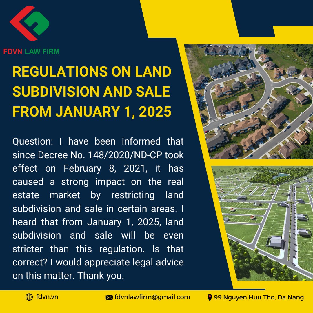 Regulations on land subdivision and sale from January 1, 2025